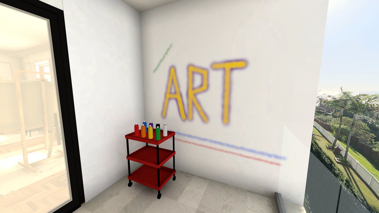 Spray paint on the balcony wall